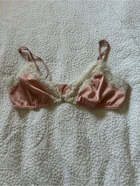 Urban Outfitters Blush Pink Satin Lace Bralette